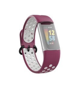 Hama Sportpolsband Voor Fitbit Charge 5 Ademend Horlogebandje Bord./grijs