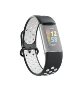 Hama Sportpolsband Voor Fitbit Charge 5 Ademend Horlogebandje Zwart/grijs