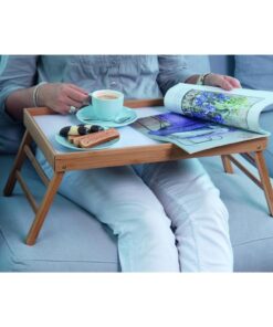 Alternative view of Bamboe Inklapbaar Dienblad 50x30 cm Bruin/Wit