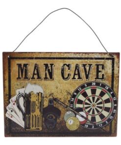 Metalen Wandversiering Man Cave Bord 20x15 cm