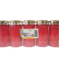 Alternative view of Herdenkingslichten met Deksel 5 Stuks Rood/Goud