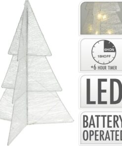Kerstboom Vouwbaar met LED Timer 50cm Wit