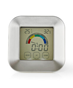 Nedis KATR105SI Hygrometer Temperatuurmeter Tijd Touch-screen