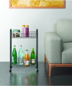 Alternative view of Metaltex Belino Lava Trolly + Flessenhouder 23x41x63 Zwart