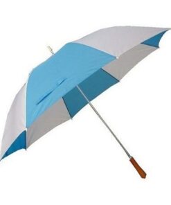 Golf Paraplu met Metalen Stang & Ergonomisch Handvat Blauw/Wit 96 cm