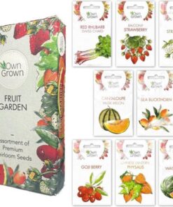 OwnGrown Fruitzadenset 8 verschillende soorten fruitplanten Voor tuin en balkon Eco-vriendelijke verpakking