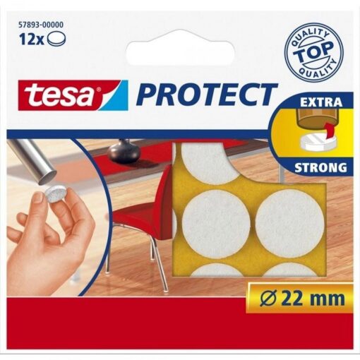 Tesa Protect Vilt Rond 22 mm 12 Stuks Wit