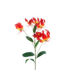 Kunstbloem Gloriosa Lily 90 cm Rood/Geel/Zijde