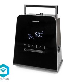 Nedis HUMI150BKW Smartlife Luchtbevochtiger 30 W Met Koele En Warme Mist 5.5 L Hygrometer Timer Afstandsbediening Nachtstand Zwart