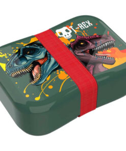 Lunchbox T-Rex Donkergroen/Rood