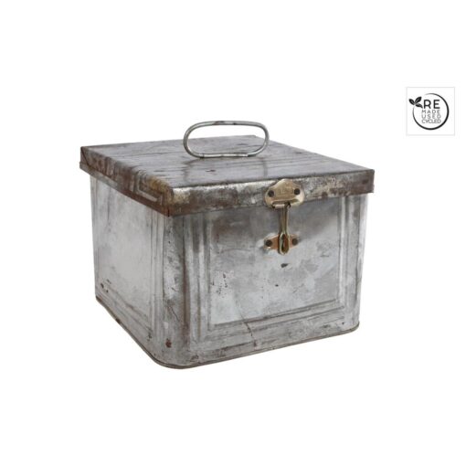 Metalen Vintage Look Voorraadblik 22x22x17 cm