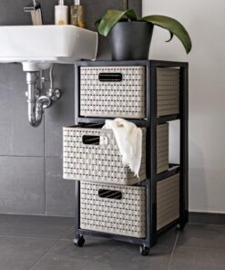 Alternative view of Rotho Country Design Ladekast met Wielen 3x18L Cappuccino