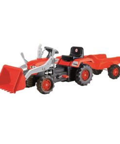 Dolu Traptractor met Aanhanger en Lader Rood/Zwart