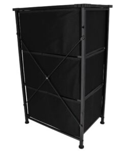 Alternative view of Inklapbare Kast met 3 Lades en IJzeren Frame 45x30x73 cm Zwart