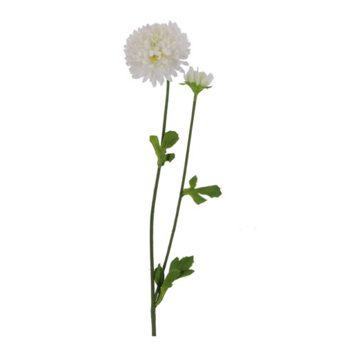 Kunstbloem Chrysant 63 cm Wit