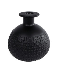 Vaas Diamond Bol Mat Zwart Glas 11x11x12cm