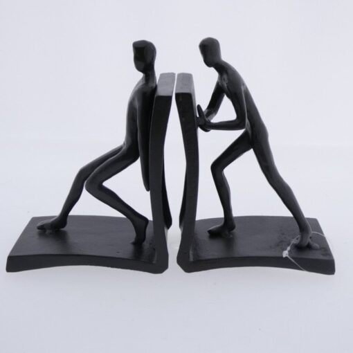 Boekensteun Sculptuur Push Zwart Metaal 23x7x 15