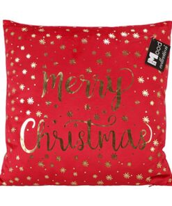 Kussen Merry Christmas Rood 40x40x10 cm