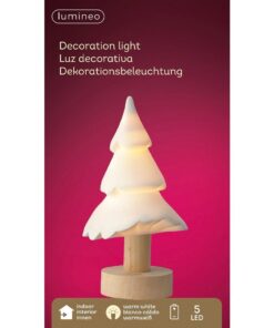 Lumineo LED Boom Porselein/Wit/Hout