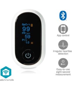 Nedis BTHOX10WT Smartlife Pulse Oximeter Bluetooth® Oled-scherm Anti-bewegingsinterferentie / Auditief Alarm / Hoge Precisie Sensor / Perfusie-index / Polsslag / Zuurstofverzadiging (spo2) Wit