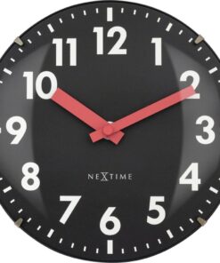 NeXtime NE-3533ZW Glazen Tafelklok Duomo Mini 20 cm Zwart/Rood