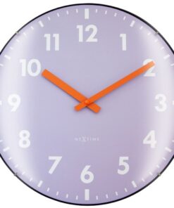 NeXtime NE-3542LA Glazen Wandklok Duomo 35 cm Lavendel/Rood