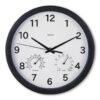 Hama Wandklok Malta met Thermo-Hygrometer Tikt Niet 25 cm Zwart/Wit