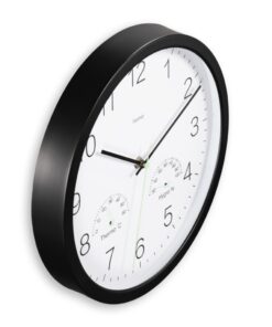 Alternative view of Hama Wandklok Santorini Tikt Niet + Thermo-Hygrometer 30 cm Zwart/Wit