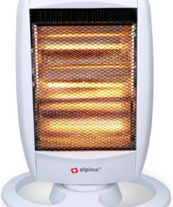 Alpina Elektrische Kachel 1200W Draagbare Halogeen Heater met 3 Warmtestanden 25x9x38 cm Wit