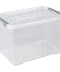 Curver Handy+ Opbergbox met Wielen 65L Transparant/Grijs/Wit