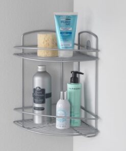 Alternative view of Metaltex Onda Badkamer-Hoekrek 2 Etages 22x22x35 cm Zilver
