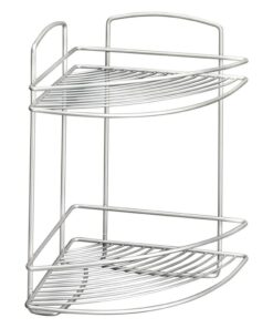 Metaltex Onda Badkamer-Hoekrek 2 Etages 22x22x35 cm Zilver