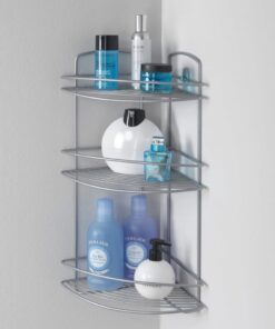 Alternative view of Metaltex Onda Badkamer-Hoekrek 3 Etages 22x22x53 cm Zilver