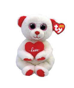 TY Beanie Babies Bellies Knuffelbeer Desi met Hart 15 cm
