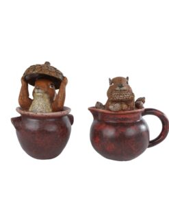 Sculptuur Eekhoorn in Pot 11.5x10.3x17 cm Assorti