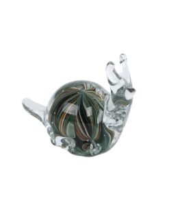 Sculptuur Glazen Slak 12.5x6.5x9.5 cm Bruin/Groen