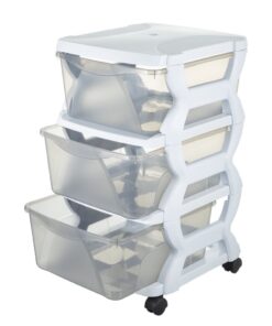Alternative view of Bama Insieme Ladesysteem met Wieltjes 3 Laden 36x40x62 cm Wit/Transparant
