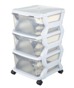 Bama Insieme Ladesysteem met Wieltjes 3 Laden 36x40x62 cm Wit/Transparant