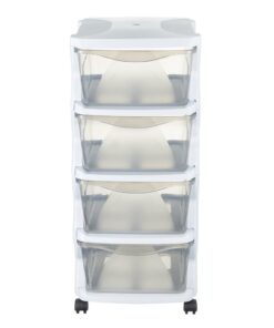 Alternative view of Bama Insieme Ladesysteem met Wieltjes 4 Laden 36x40x80 cm Wit/Transparant