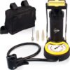 Dunlop Mini Voetpomp/Luchtpomp/Bandenpomp Inclusief 3 Adapters Analoge Drukmeter met Opbergtas