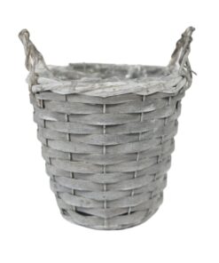 Gevlochten Bloemmand 20 cm Lichtgrijs