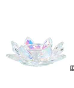 Glazen Theelichthouder Lotus Pareleffect 12x12x4 cm