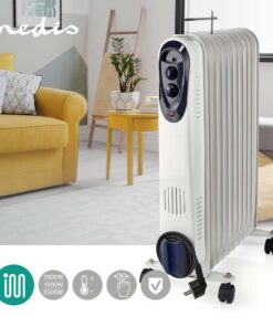 Alternative view of Nedis HTOI30WT11 Mobiele Olieradiator 1000 / 1500 / 2500 W 11 Vinnen Instelbare Thermostaat 3 Warmte Standen Omvalpreventie Wit