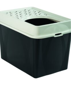 Rotho Eco Berty Kattenbak met Boveningang Zwart/Zand