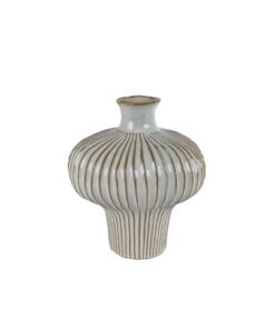 Vaas Jodie 25.5x23.5x29 cm Aardewerk/Wit/Bruin