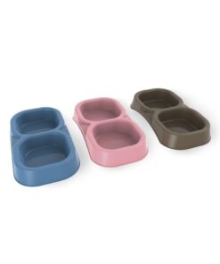Bama Pet Dubbele Voederbak 21x11.5x3 cm Diverse Kleuren