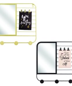 Decoratie Wandrek 32x2x33 cm Metaal/Zwart/Goud Assorti