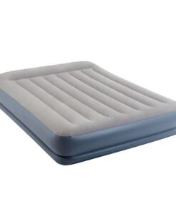Intex 64118ND Pillow Rest Mid-Rise 2-Persoons Luchtbed 152x203x30 cm + Ingebouwde Pomp Grijs/Blauw