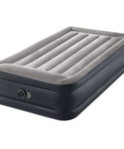 Intex 64132ND Twin Deluxe Pillow Rest 1-Persoons Luchtbed 191x99x42 cm + Ingebouwde Pomp Grijs/Blauw