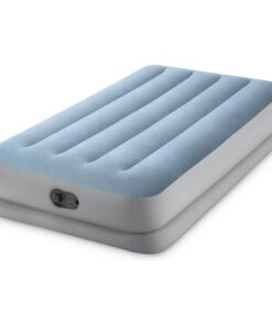 Intex 64157 Dura-Beam Comfort 1-Persoons Luchtbed 191x99x36 cm + Ingebouwde Pomp Blauw/Grijs